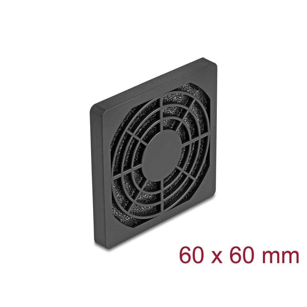 Delock Lüftergitter mit Staubfilter 60 x 60 mm schwarz
