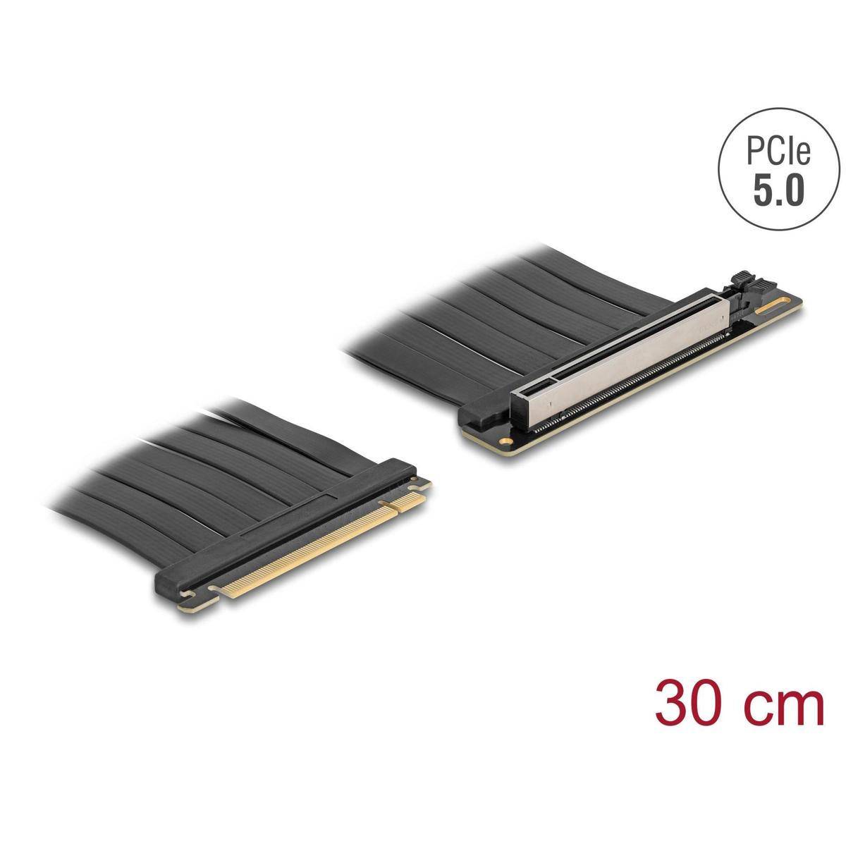 Delock Riser Karte PCI Express 5.0 x16 Stecker zu x16 Slot mit Kabel 30 cm