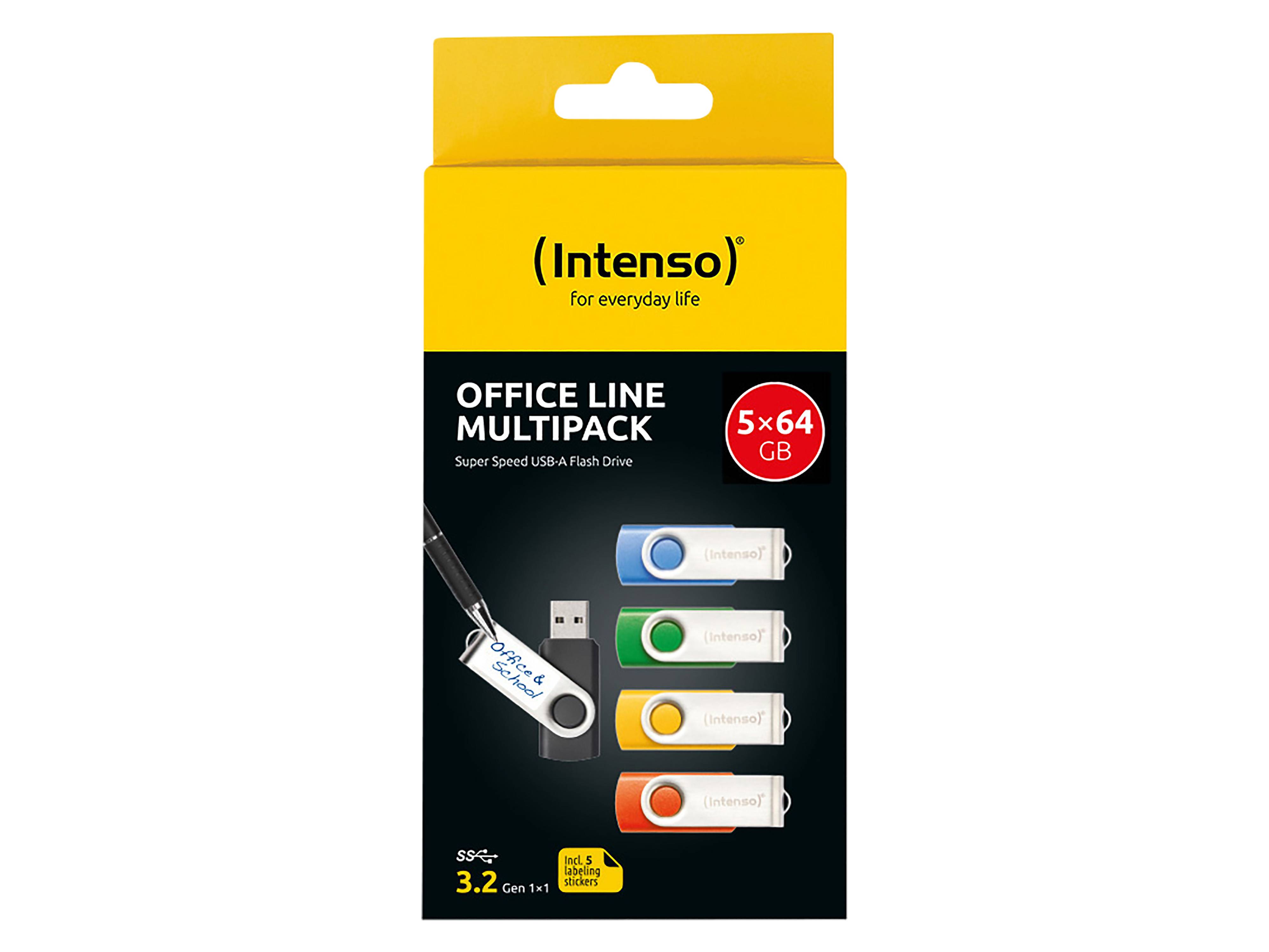INTENSO USB-Stick Office Line 3543595 USB 3.2 64GB 5er Pack