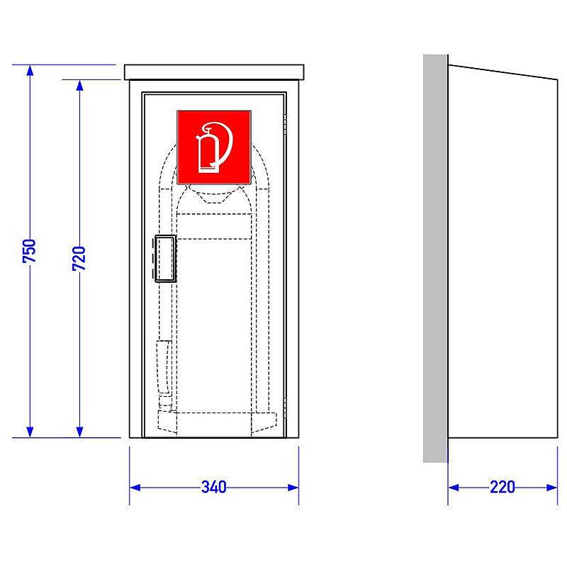 GLORIA Feuerlöscher-Schutzschrank WS-FL-12, Zubehörartikel, Schutzschrank für Feuerlöscher | Einsatzbereich: Innenberei