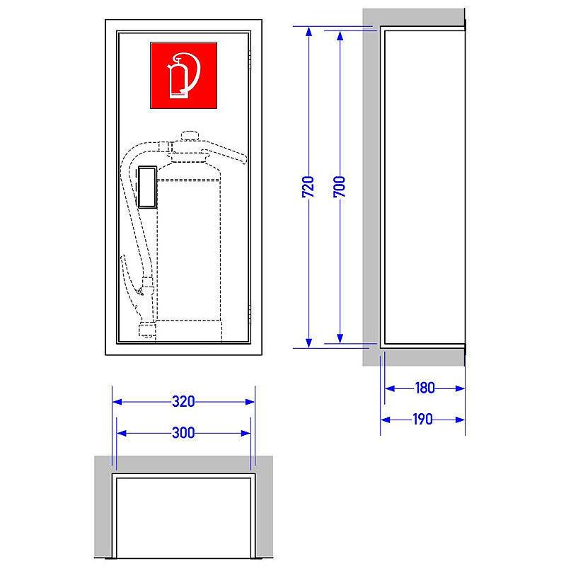 GLORIA Feuerlöscher-Schutzschrank ES-FL 6, Zubehörartikel, Schutzschrank für Feuerlöscher | Einsatzbereich: Innenbereic