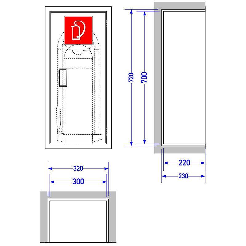 GLORIA Feuerlöscher-Schutzschrank ES-FL 12, Zubehörartikel, Schutzschrank für Feuerlöscher | Einsatzbereich: Innenberei