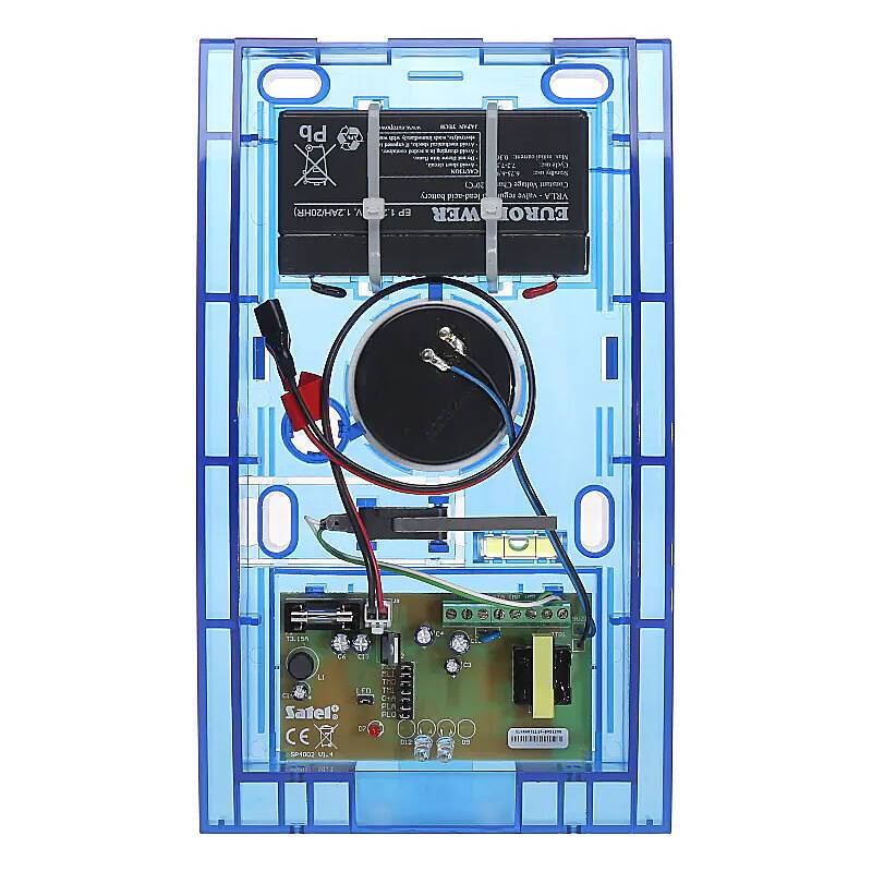Satel SP-4002 BL Außensirene blau 120dB 6V/1,3Ah, Sirene | Einsatzgebiet:Außenbereich | Sirenenlautstärke:120 dB | Leuc