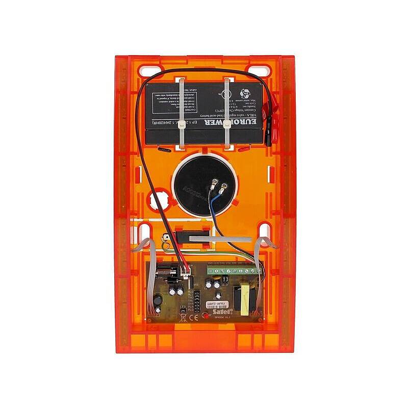 Satel SP-4006 O Außensirene orange 120dB 6V/1,3Ah, Sirene | Einsatzgebiet:Außenbereich | Sirenenlautstärke:120 dB | Leu