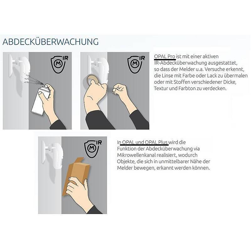 Satel Opal Plus Außenbewegungsmelder PIR+MW weiss, MitDämmerungssensorzur Schaltung des eingebauten Relais. | Kann in K