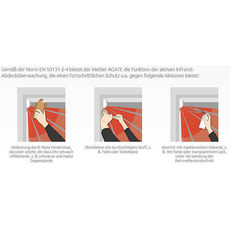 Satel Agate Aussen Vorhang-Bewegungsmelder PIR+MW, Aussenbewegungsmelder | nach Richtlinien:EN 50131 Grad 2 | Einsatzge