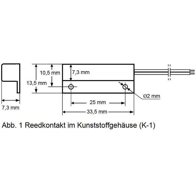 Satel K-1 BR Aufbau Magnetkontakt braun 30cm Kabel, Öffnungsmelder | Einsatzgebiet:Tür, Fenster | Detektionsverfahren:M