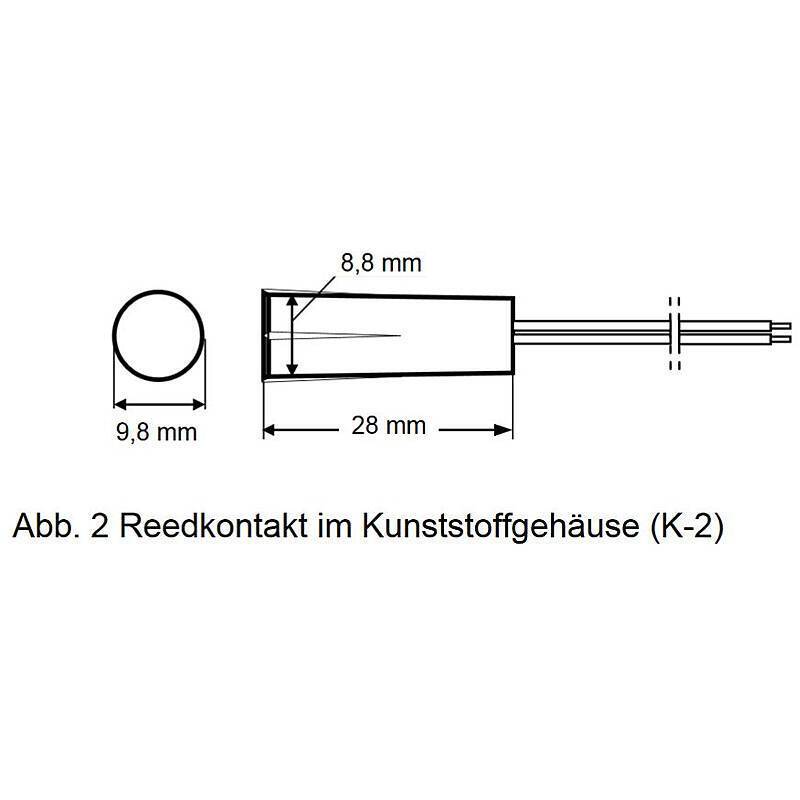 Satel K-2 Einbau Magnetkontakt weiss 30cm Kabel, Öffnungsmelder | Einsatzgebiet:Tür, Fenster | Detektionsverfahren:Magn