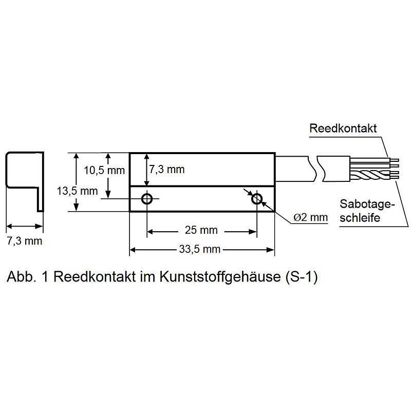 Satel S-1 Aufbau Magnetkontakt + Sabo weiss, Öffnungsmelder | nach Richtlinien:EN 50131 Grad 2 | Einsatzgebiet:Tür, Fen