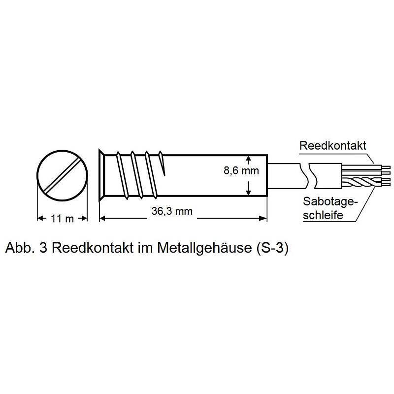 Satel S-3 Einbau Magnetkontakt + Sabo Alu-Gehäuse, Öffnungsmelder | nach Richtlinien:EN 50131 Grad 2 | Einsatzgebiet:Tü