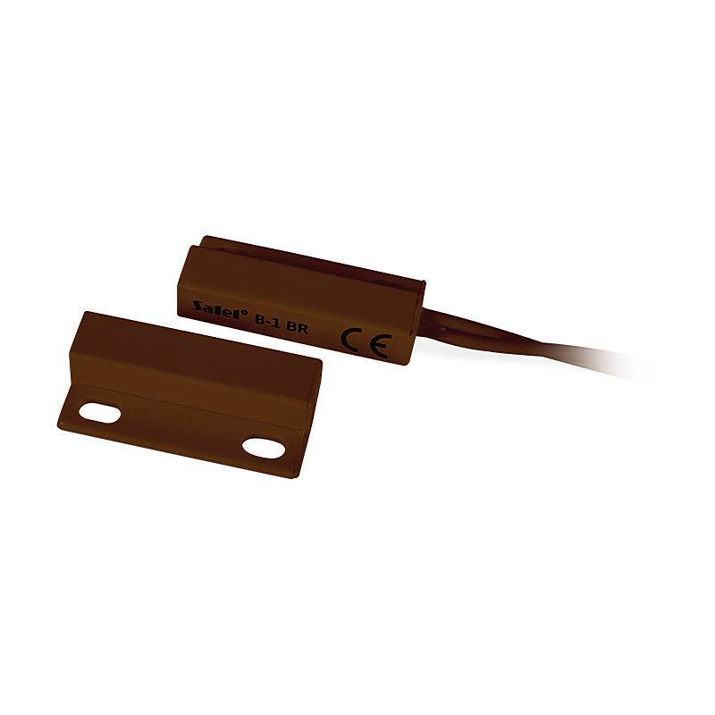 Satel B-1 BR Aufbau Magnetkontakt braun NO, Magnetkontakt | Einsatzgebiet:Innenbereich, Tür, Fenster | Funktionen:Öffnu