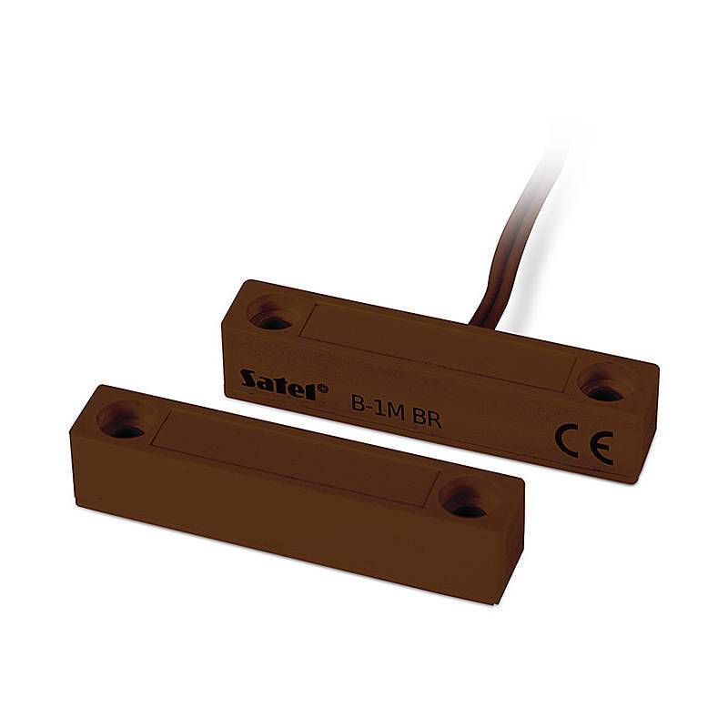 Satel B-1M BR großer Aufbau Magnetkontakt braun NO, Magnetkontakt | Einsatzgebiet:Innenbereich, Tür, Fenster | Funktion