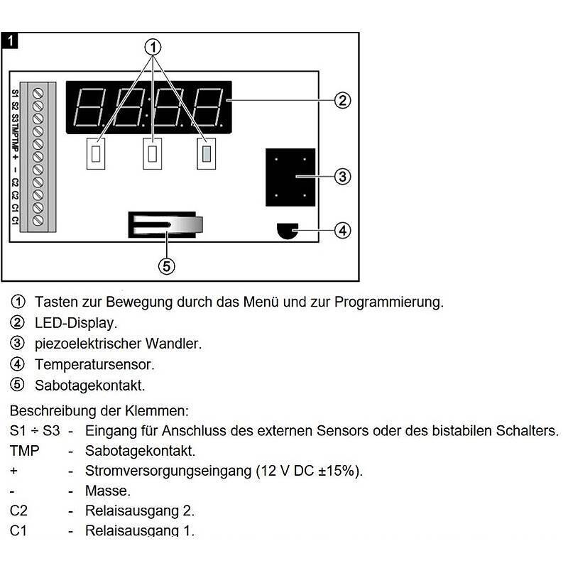 Satel TD-1 Temperaturmelder Schwellenwertprogramm, Temperatursensor | Einsatzgebiet:EDV-Bereiche, Serverräume, Warenlag