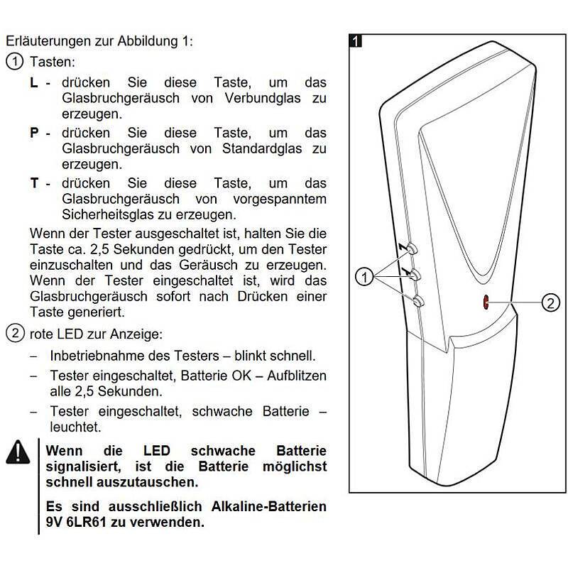 Satel Tester für akustische Glasbruchmelder, Testgerät, Zubehörartikel