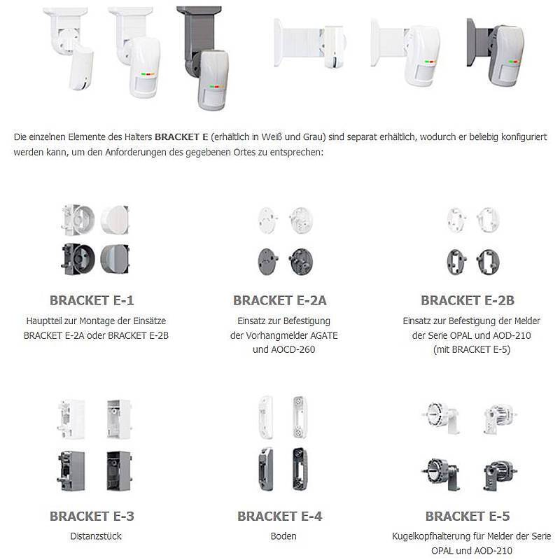 Satel BRACKET E-3 Distanzstück für Halterung, Distanzstück wird am Boden BRACKET E-4 (GY) befestigt. | Zur Wand- und De