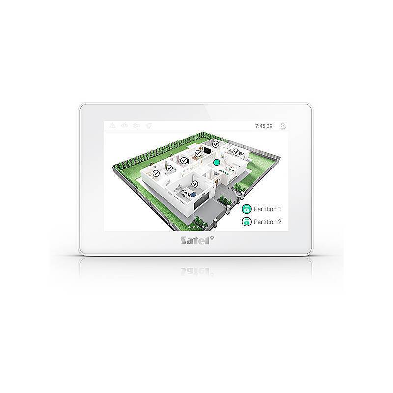 Satel INT-TSH2-W Bedienteil, 7'' Touchscreen, Bedienteil | Einsatzgebiet:Haustür, Treppenhaus, Flur | Bedienung:direkt