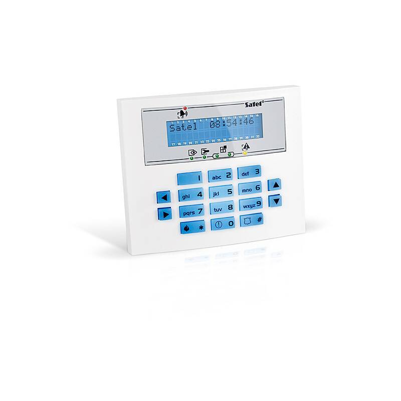 Satel INT-KLCDS-BL Bedienteil mit Display, Bedienteil | Einsatzgebiet:Haustür, Treppenhaus, Flur | Bedienung:per Zahlen