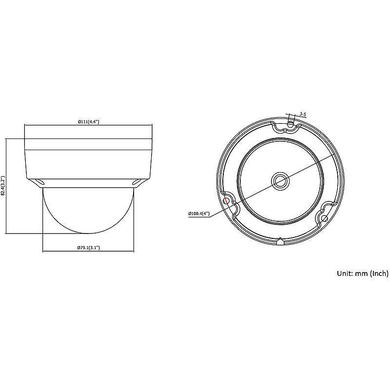 TruVision TVGP-M01-0201-DOM-W IP-Kamera 1080p T/N, 1080pDome Kamera | Blickwinkel:107° (Objektiv-Brennweite 2,8 mm) | N