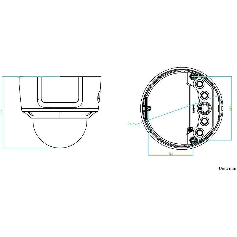 TruVision TVD-5604 IP-Kamera 1080p T/N IR PoE IP67, 1080pDome Kamera | Blickwinkel:110° - 31° (Objektiv-Brennweite 2,8