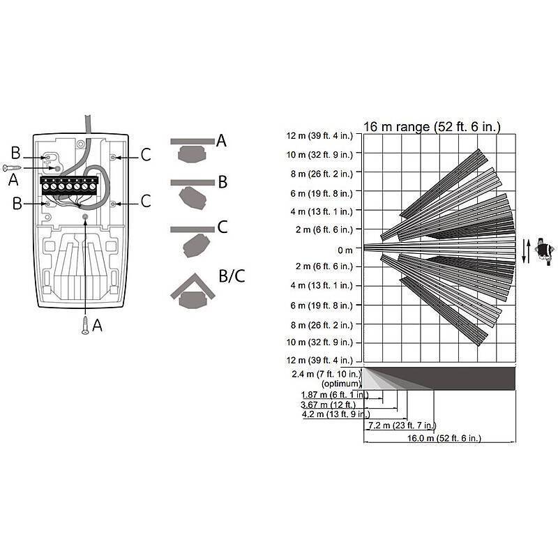 Aritech VE1016 Bewegungsmelder PIR, 16m, mit V2E-Signalauswertung (Vermeiden von Falschmeldungen), Einsteckbare Elektro