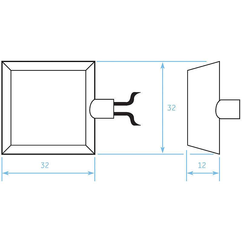 Aritech 5150-W Glasbruchmelder passiv, weiß, 3m, weisser Auf-Glas-Piezosensor mit 30cm Kabel | 3m Erfassungsradius geme