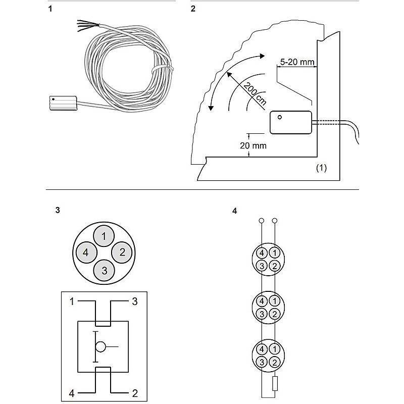 Aritech GS300 Glasbruchmelder passiv, 2m, VdS-B, weisser VdS-B Passiver Glasbruchmelder, 2m Kabel | Klein und unauffäll