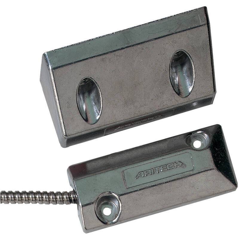 Aritech DC108 Rolltorkontakt, 2m Kabel, niedrig, professioneller Rolltorkontakt mit niedrigem Profil (Miniatur-Design)