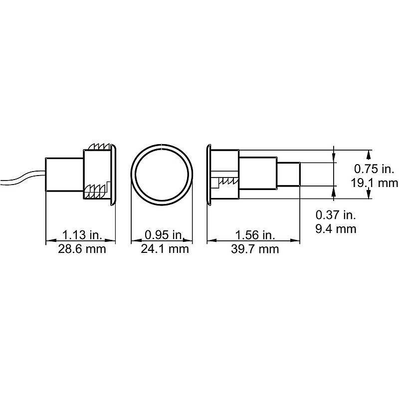 Aritech DC107S60 Einbau Magnetkontakt, weiß, VdS-B, VdS-B Einbaumagnetkontakt für Stahltüren | mit 6 m Anschlusskabel |