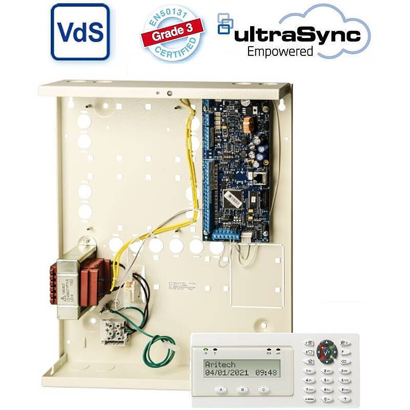 Aritech ATS ATS1500AV-IP-MM-HK VdS-C Alarmzentrale, VdS Alarmanlage mit Bedienteil | 8 integrierte Zoneneingänge | Maxi