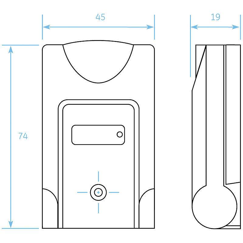 Aritech Panikschalter 3045-W, weiß Aufputz, professioneller Aufputz-Panikschalter | NC Alarmkontakt | Abmessungen 74 x