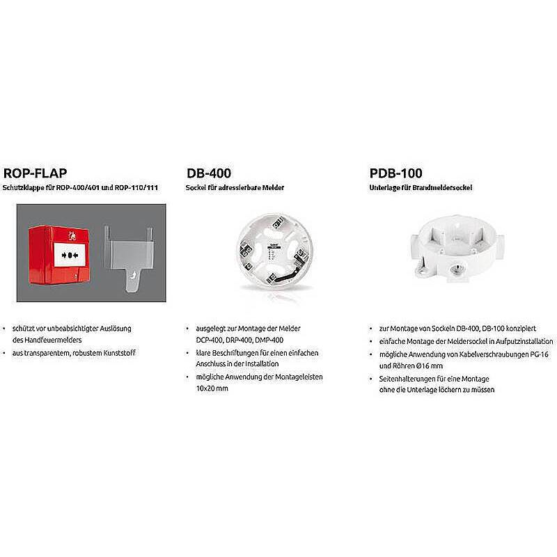 Satel ROP-401/EU Adressierbarer Handfeuermelder, Feuertaster - Modell: ACSP | Technik: Verdrahtet | Funktionen: mechani