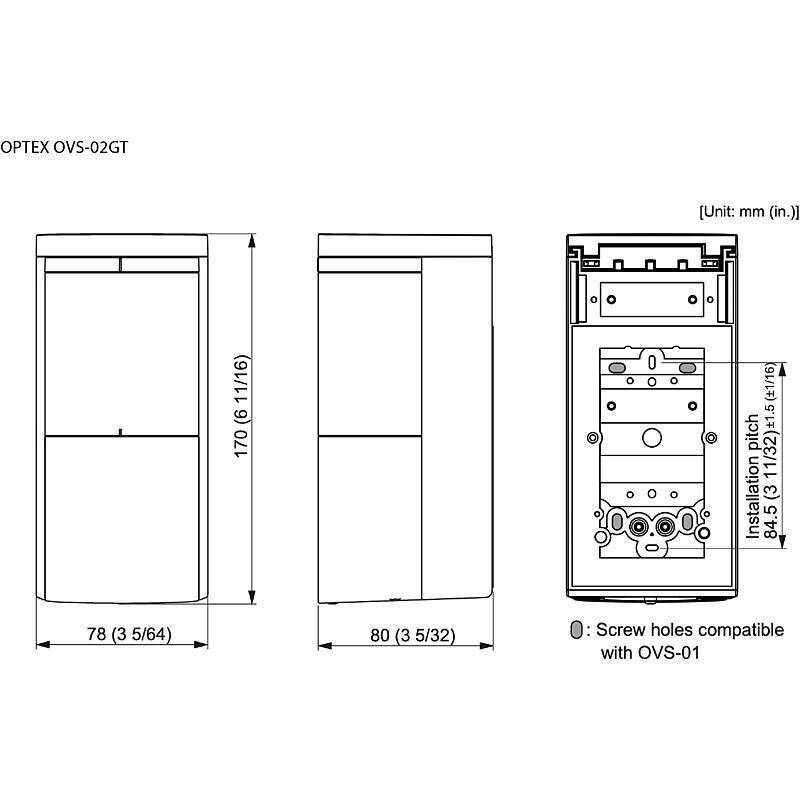 Optex OVS-02GT Fahrzeugdetektion, 8m, bis 35 km/h, Bewegungsmelder | Einsatzgebiet:Außenbereich | Erfassungsbereich:8 m