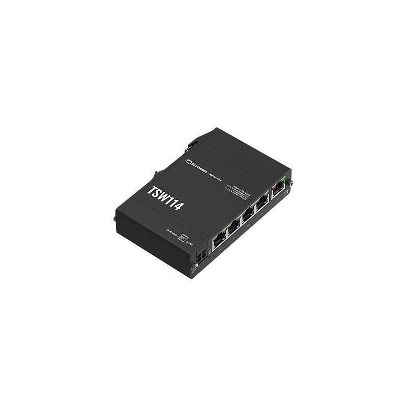 Teltonika TSW114 unmanaged Industrie Switch 5-Port, 5-Port Industrie Switch mit Geschwindigkeiten bis zu 1000 Mbit/s |