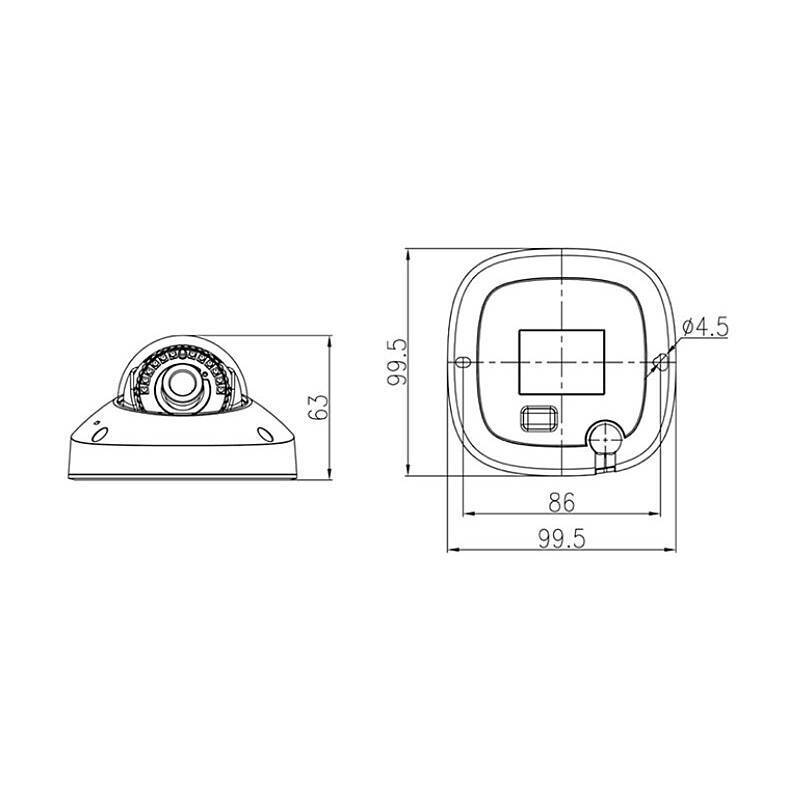 Eagle Eye DM08b IP-Kamera 4MPx T/N IR, PoE, IP66, 4 MegapixelDome Kamera | Blickwinkel:100° (Objektiv-Brennweite 2,8 mm