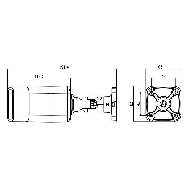 Eagle Eye DB12 IP-Kamera 4K T/N IR, PoE, IP67, 4K Ultra HDBullet Kamera | Blickwinkel:110° (Objektiv-Brennweite 2,8 mm)