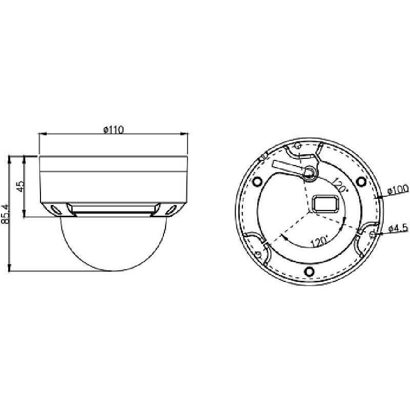 Eagle Eye DD07 IP-Kamera 4MPx T/N IR, PoE, IK10, 4 MegapixelDome Kamera | Blickwinkel:100° (Objektiv-Brennweite 2,8 mm)