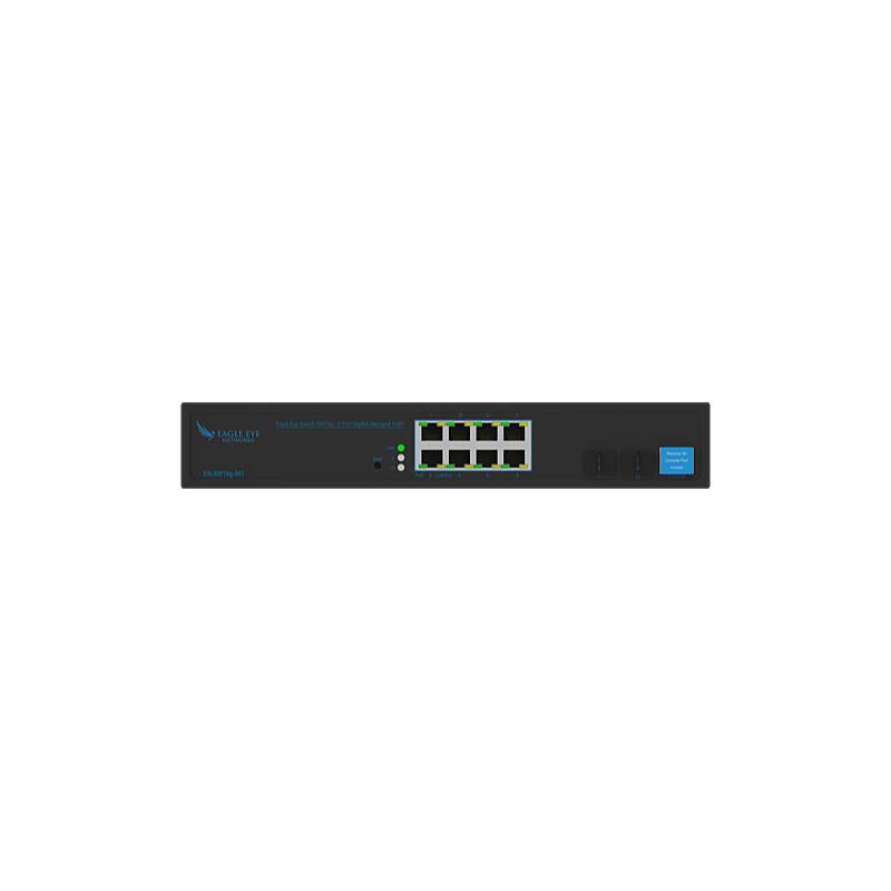 Eagle Eye Switch SW10g (8 Port Gb Managed PoE+), Switch, Zubehörartikel | Anwendung: Videoüberwachung | Farbe: Schwarz