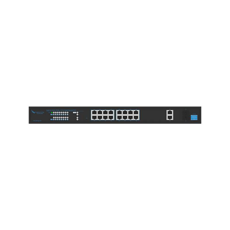 Eagle Eye Switch SW20g (16 Port Gb Managed PoE+), Switch, Zubehörartikel | Anwendung: Videoüberwachung | Farbe: Schwarz