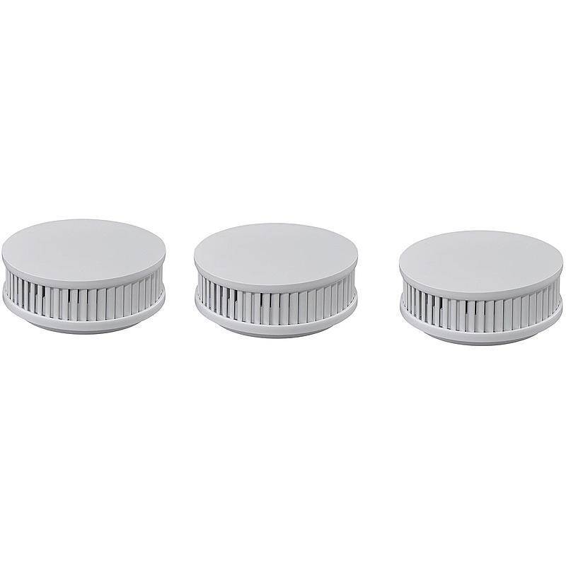 3er Set Pyrexx PX-1C Funk-Rauchmelder+ Klebepad, RAUCHMELDER-SET - Modell: PX-1C | Set-Inhalt: 3x Rauchmelder, 3x Magne