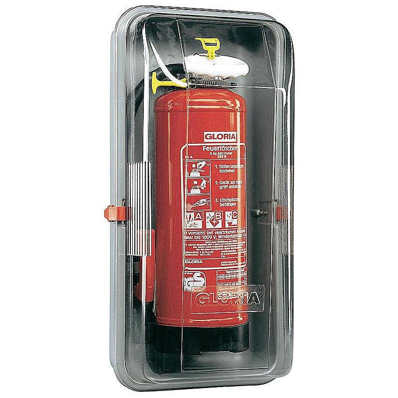 GLORIA Löscher SKA+6PRO fluorfrei, Kasten + Schild, Set-Inhalt: Wandhalterung, Warnschild, Feuerlöscher, Abdeckhaube fü