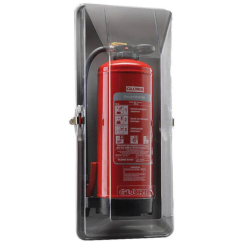 GLORIA Feuerlöscher P12PRO + KWH12 Kasten + Schild, Set-Inhalt: Wandhalterung, Warnschild, Feuerlöscher, Schutzschrank