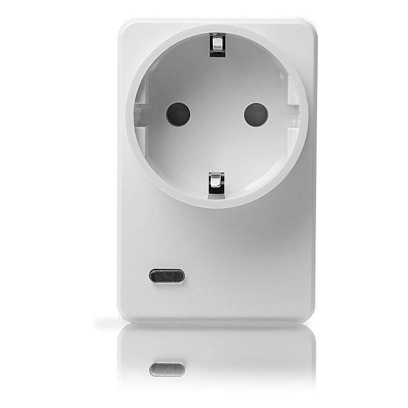 Eine Steckdose im europäischen Stil mit weißem, rechteckigem Design, geeignet für Zweipol-Stecker.