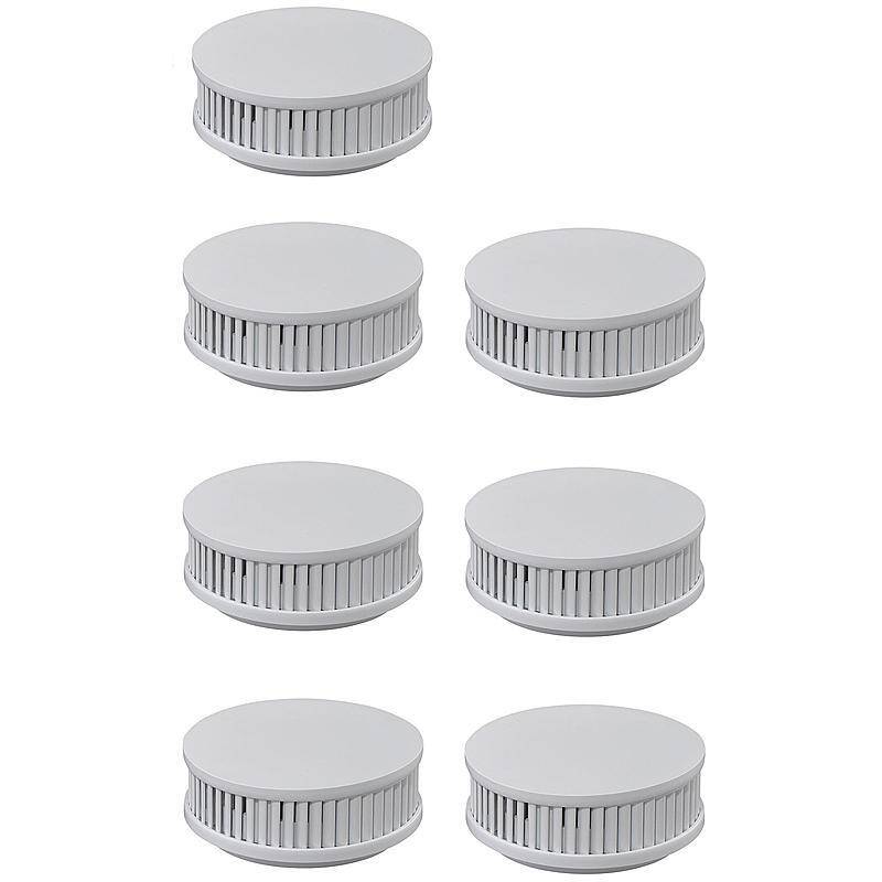 7er Pyrexx PX-1 V3-Q Rauchmelder + Klebepad weiß, RAUCHMELDER-SET - Modell: PX-1 | Set-Inhalt: 7x Rauchmelder, 7x Magne