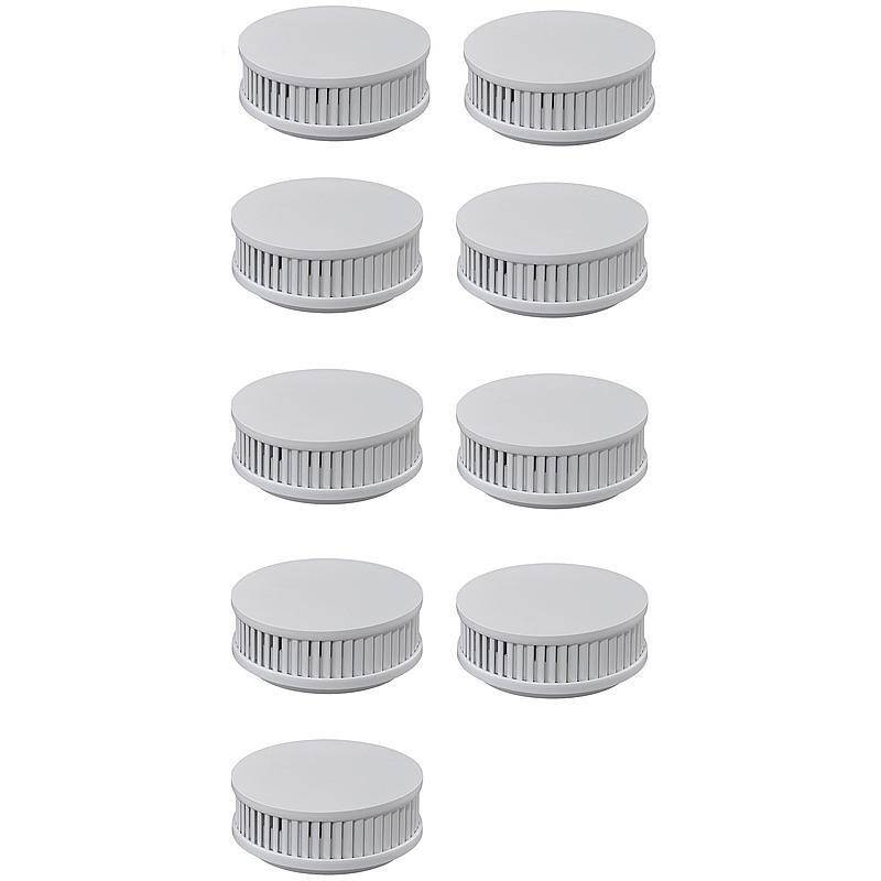 9er Pyrexx PX-1 V3-Q Rauchmelder + Klebepad weiß, RAUCHMELDER-SET - Modell: PX-1 | Set-Inhalt: 9x Rauchmelder, 9x Magne