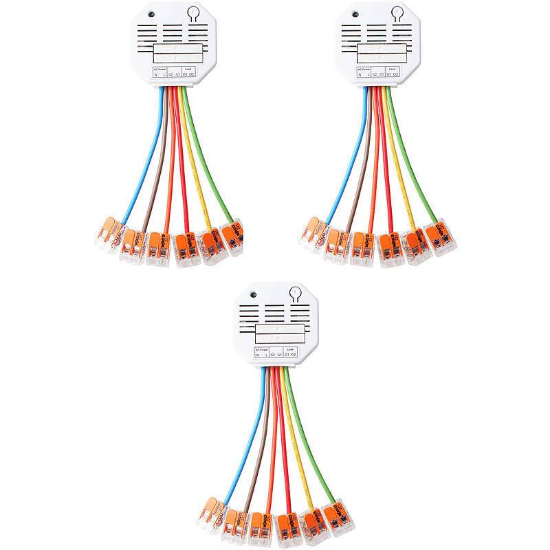 3er Set LUPUSEC - 12128 - Rollladenrelais V2, Relaismodul | Einsatzgebiet:Fenster, Terrassentür, Balkontür | Steuerungs