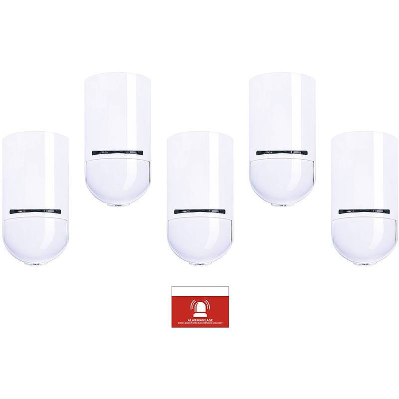 5er ABUS FUBW50120 Secvest Funk-Bewegungsmelder, Bewegungsmelder, Set | nach Richtlinien:EN 50131 Grad 2 | Set-Inhalt:5