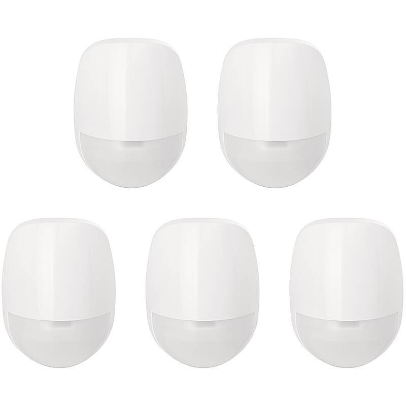 5er SET ABUS AZBW10000 Draht-Bewegungsmelder PIR, Bewegungsmelder, Set | Einsatzgebiet:Innenbereich, Haus, Wohnung | Fu