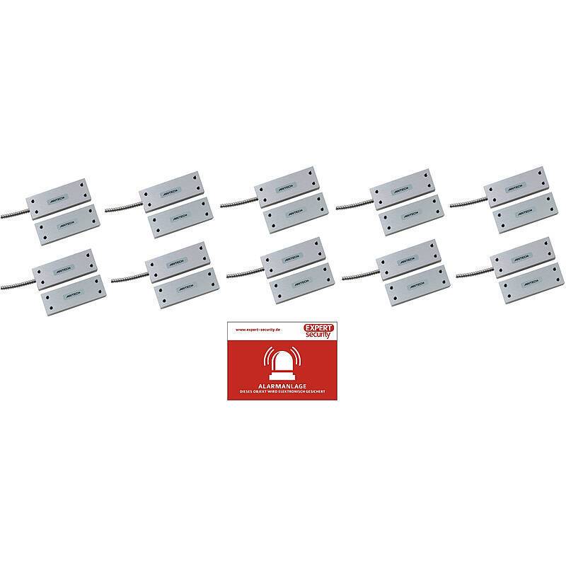 10er Set Rolltorkontakt Aritech DC111 fremdfel VdS, Rolltorkontakt fremdmagnetfeldüberwacht | für den Einsatzbis Klasse