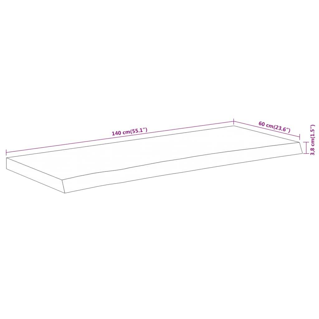vidaXL Waschtischplatte 140x60x3,8 cm Rechteckig Massivholz Akazie