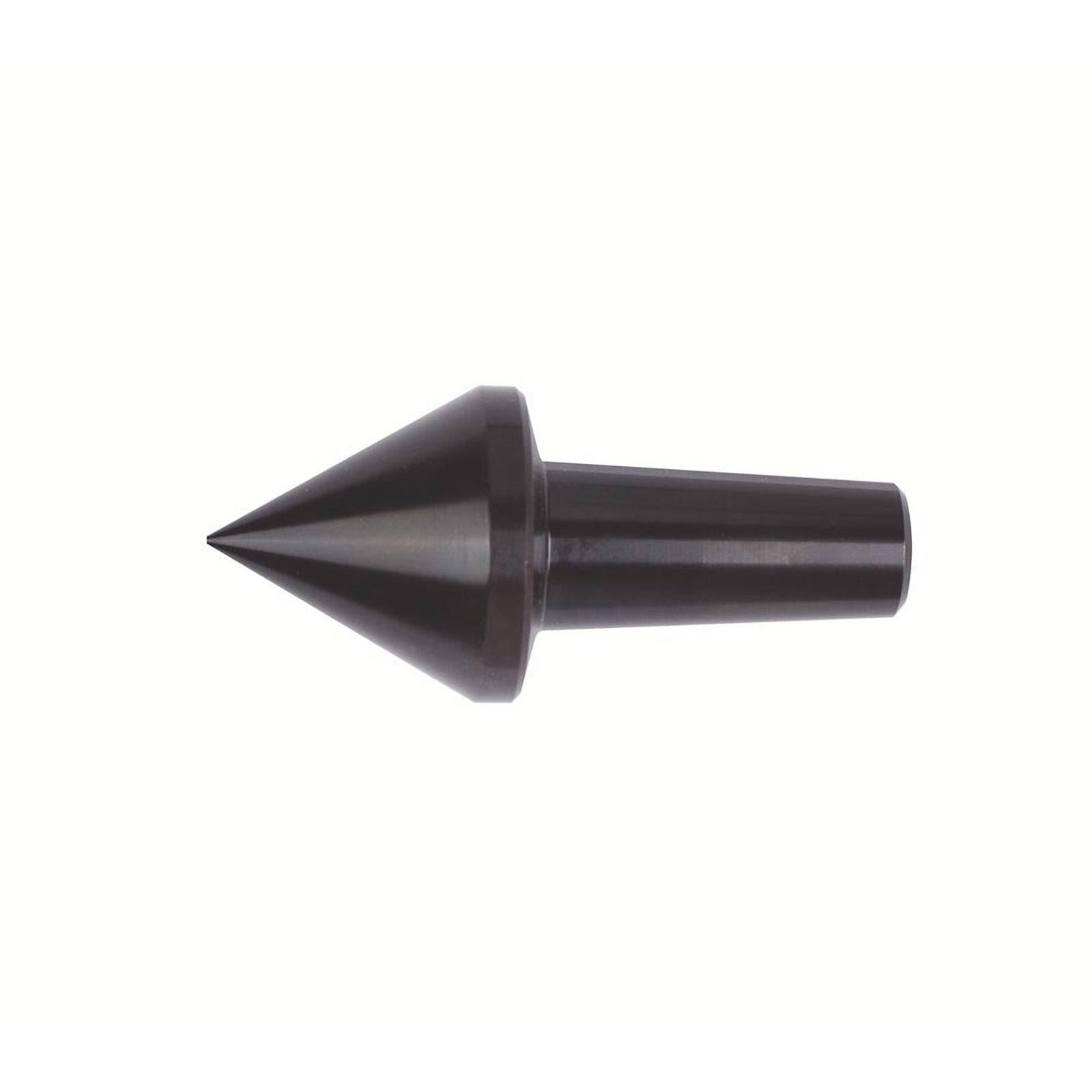Ein schwarzes, kegelförmiges Werkzeug oder Bauteil mit einem zylindrischen Griff, möglicherweise für die Verwendung in Bearbeitungs- oder Ingenieursanwendungen.